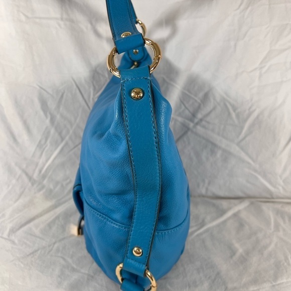 AUTHENTIC MK - MICHAEL KORS GENUINE LEATHER Aqua Blue SHOULDER BAG with WALLET - Picture 8 of 16
